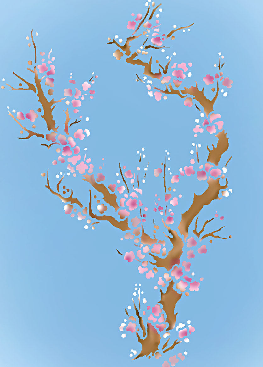 Plum Blossom and Moon Stencil