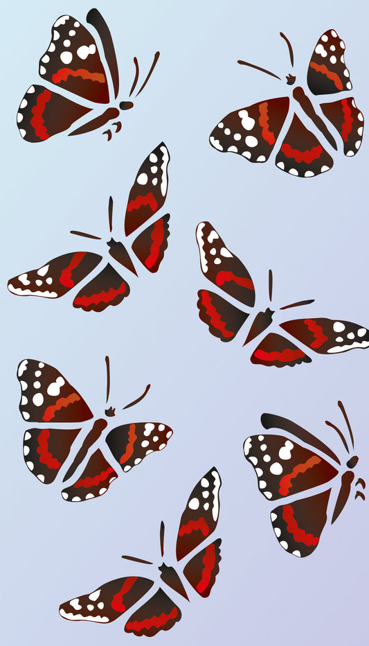 Red Admiral Butterfly Stencil 2