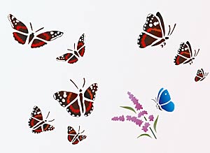 Red Admiral Butterfly Stencil 1