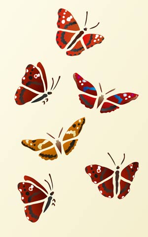 Red Admiral Butterfly Stencil 2