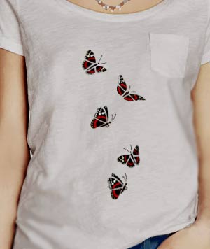 Red Admiral Butterfly Stencil 2