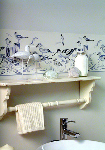 Coastal Birds Border Stencil