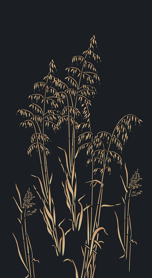 Wild Slender Oat Grass Stencil