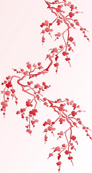 Small Blossom Silhouettes Stencil