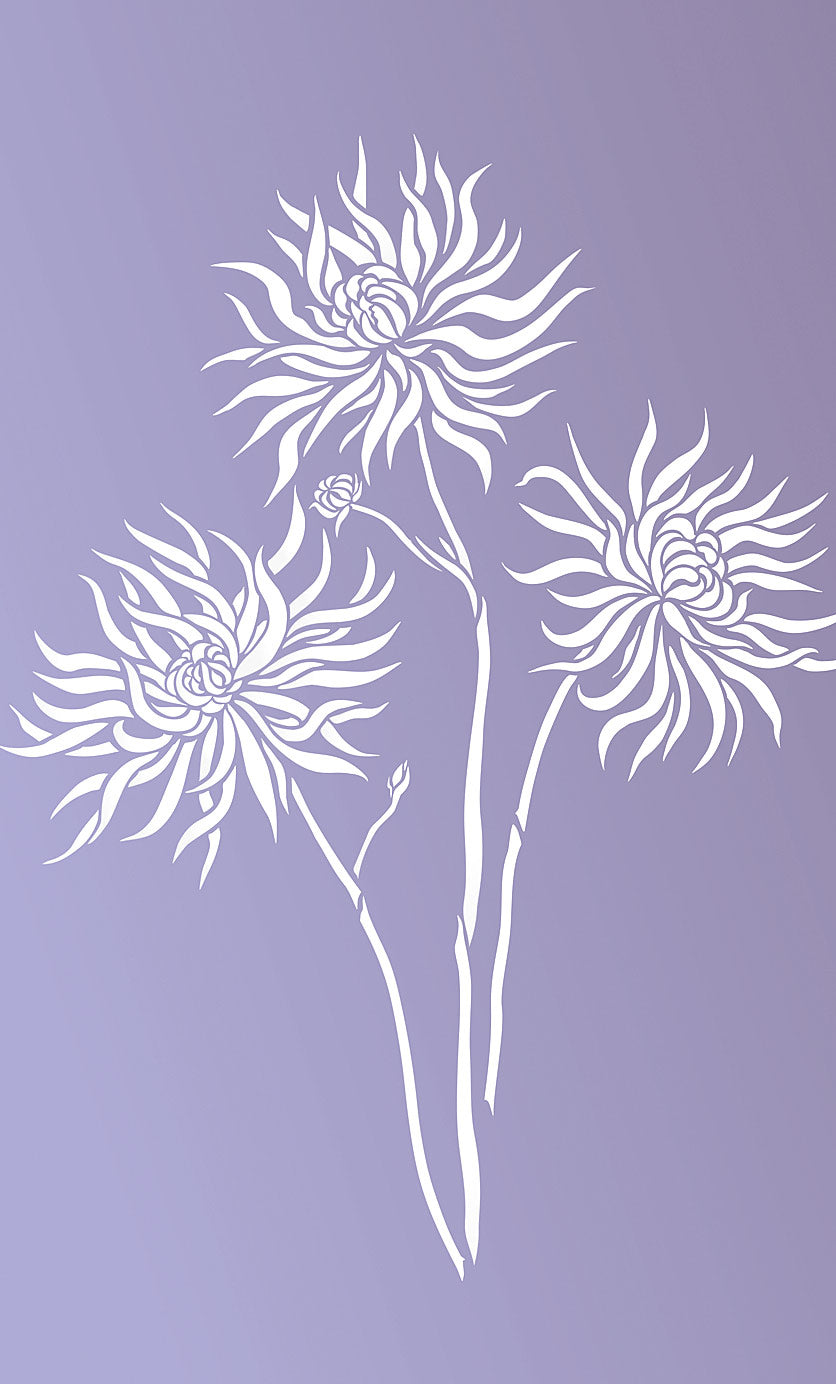 Small Chrysanthemum Flower Stencil Theme Pack