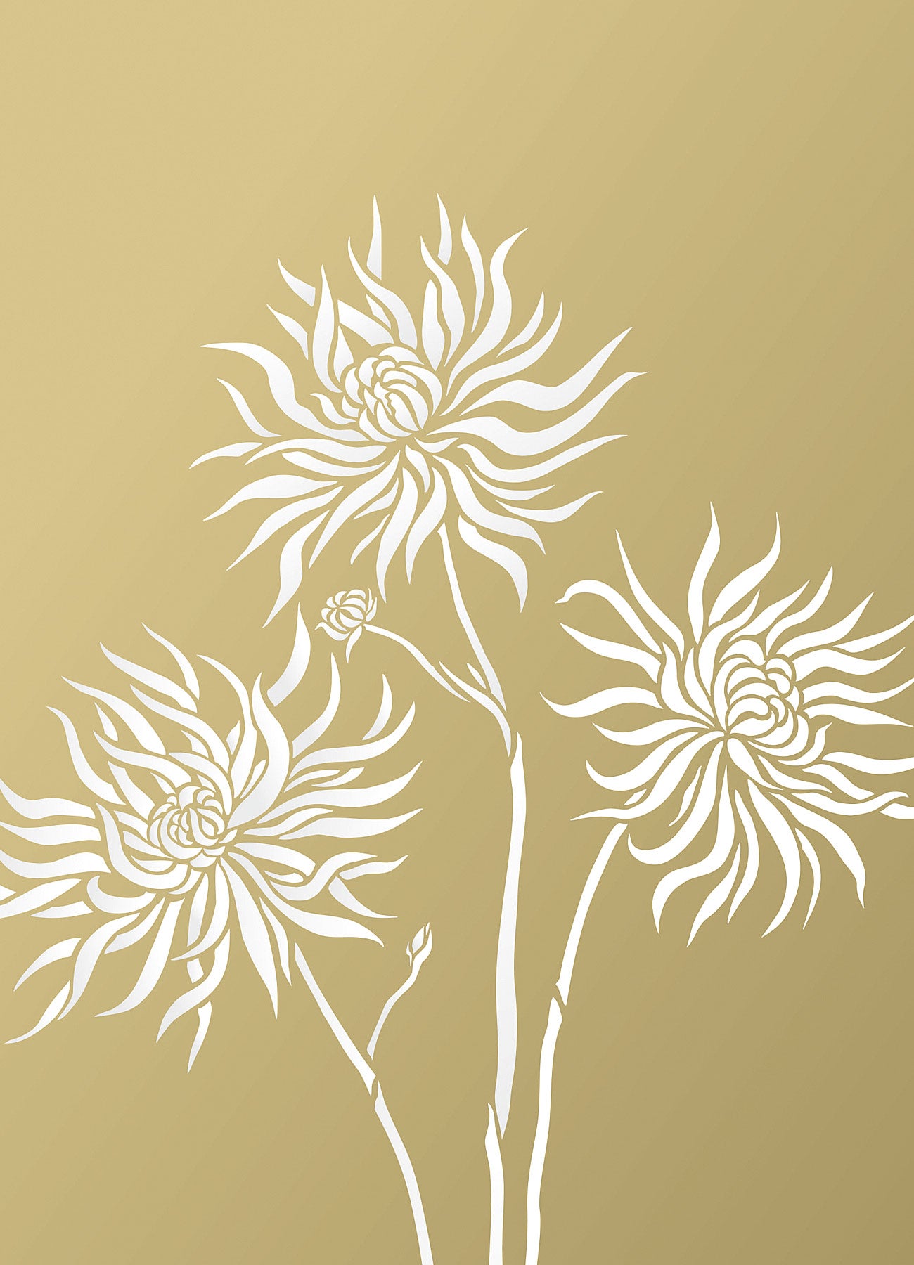 Small Chrysanthemum Flower Stencil Theme Pack