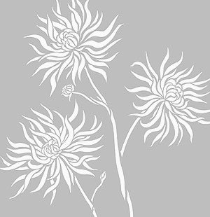 Small Chrysanthemum Flower Stencil Theme Pack