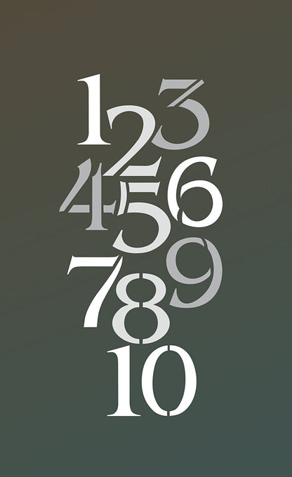 Small Numbers Stencil 1 - 10