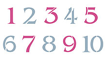 Small Numbers Stencil 1 - 10