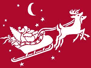 Small Sleigh and Reindeer Stencil