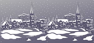 Snowy Scene Stencil