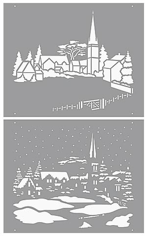 Snowy Scene Stencil