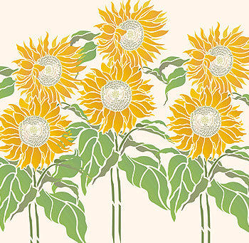 Large Sunflowers Stencil