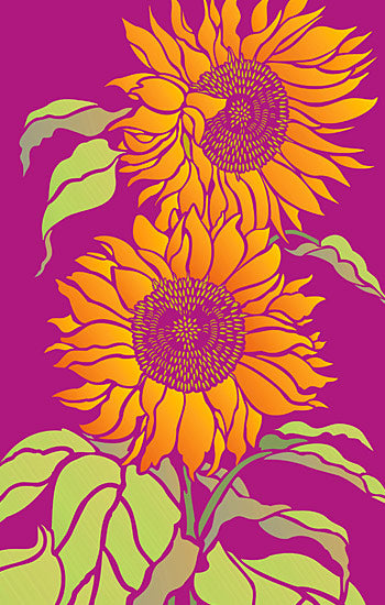 Large Sunflowers Stencil