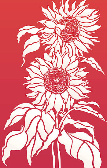 Large Sunflowers Stencil