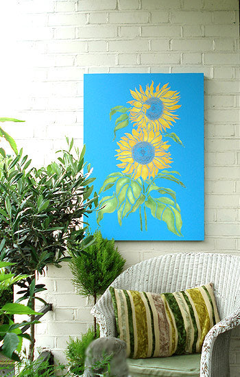 Large Sunflowers Stencil