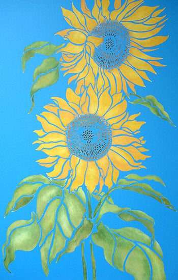 Large Sunflowers Stencil