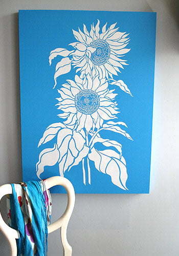 Large Sunflowers Stencil