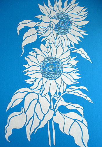 Large Sunflowers Stencil