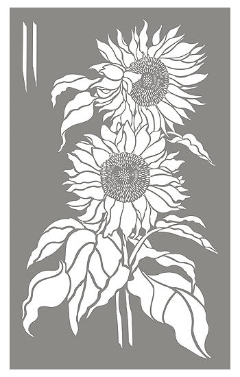 Large Sunflowers Stencil