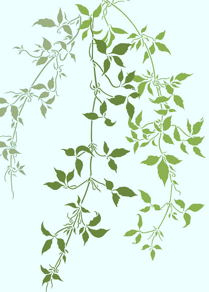 Trailing Clematis Leaves Theme Pack Stencil