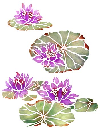 Water Lilies Stencil