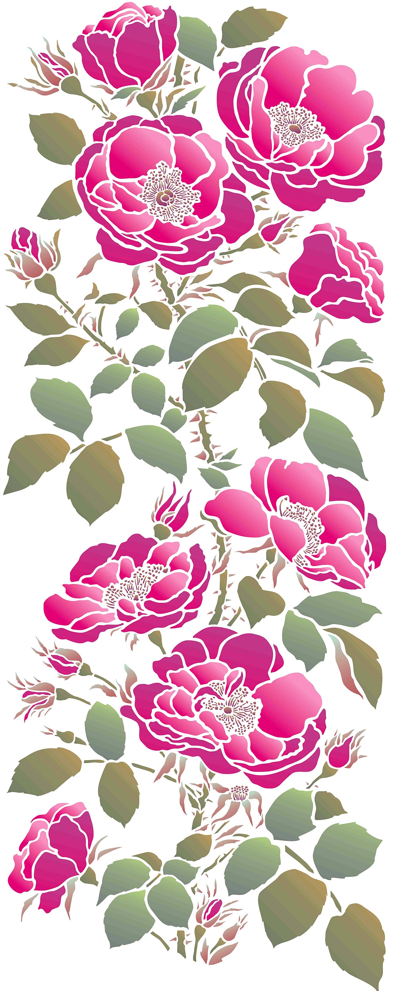 Oversize Wild Rose Stencil