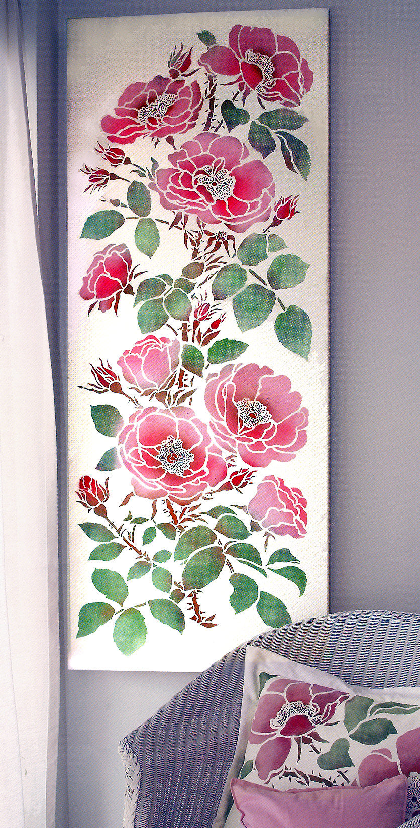 Oversize Wild Rose Stencil