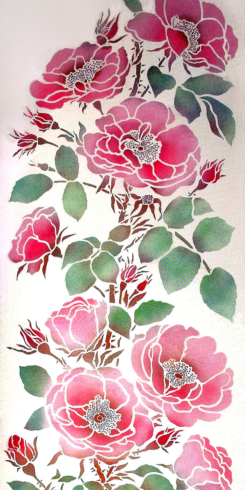 Oversize Wild Rose Stencil