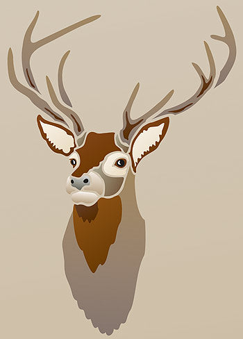 Large Wild Stag Stencil 1