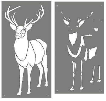 Large Wild Stags Stencils 1, 2 and 3 Theme Pack