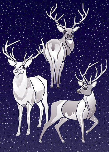 Large Wild Stags Stencils 1, 2 and 3 Theme Pack