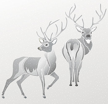 Large Wild Stags Stencil 2 and 3