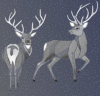 Large Wild Stags Stencil 2 and 3