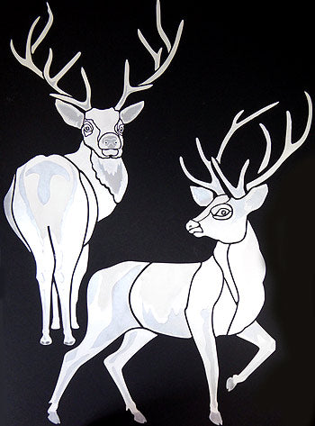 Large Wild Stags Stencil 2 and 3