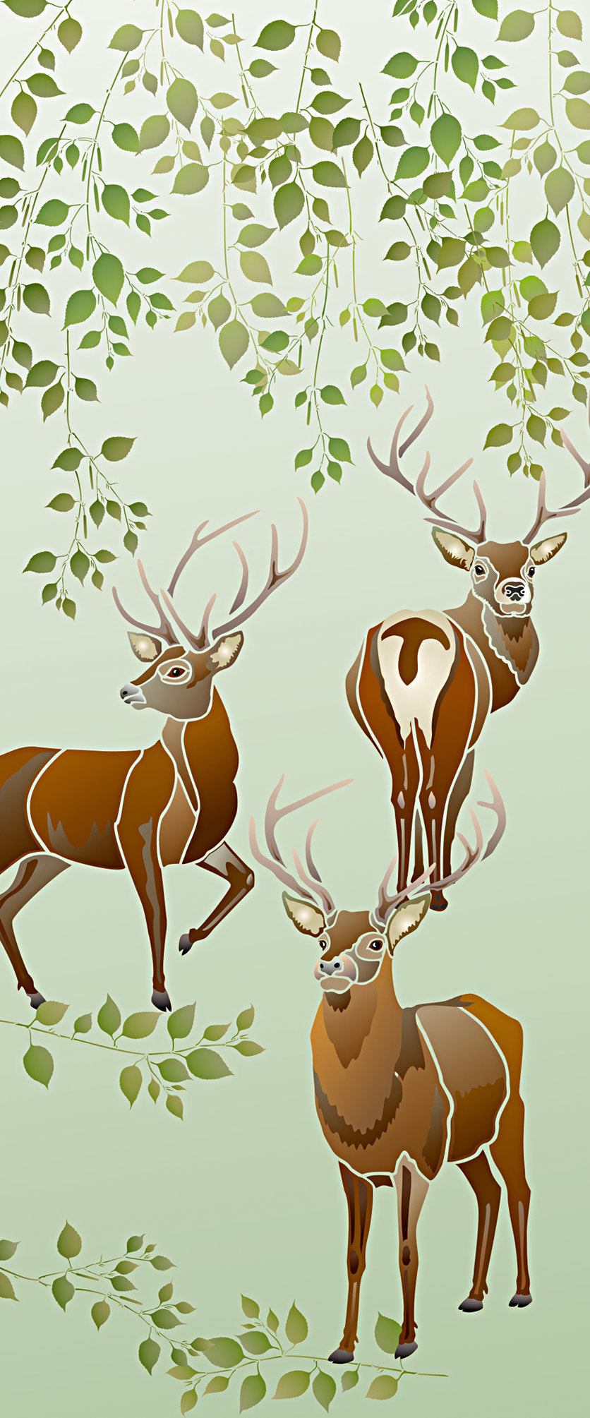 Large Wild Stags Stencils 1, 2 and 3 Theme Pack