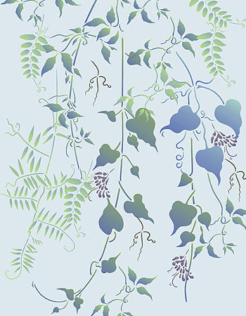 Wild Vine, Vetch and Clematis Stencil