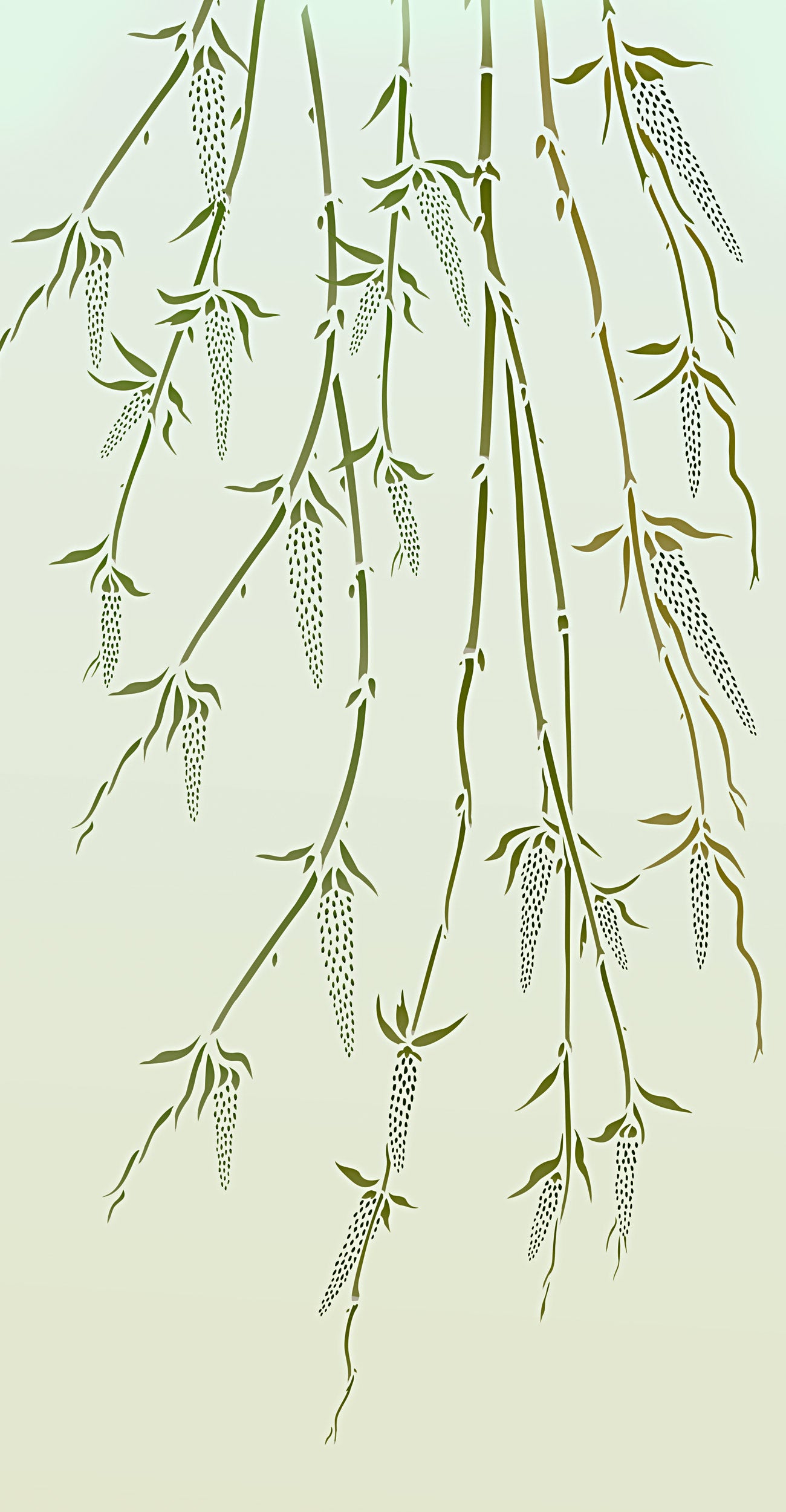 Large Willow Catkins Stencil