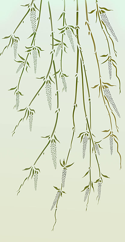 Large Willow Catkins Stencil