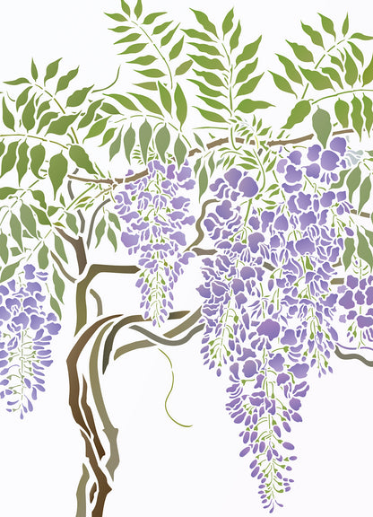 Wisteria Blossom Bough Stencil