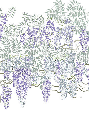 Wisteria Blossom Bough Stencil