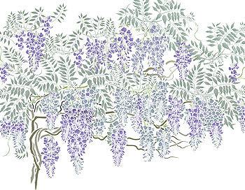 Wisteria Blossom Bough Stencil