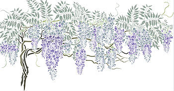 Wisteria Blossom Bough Stencil