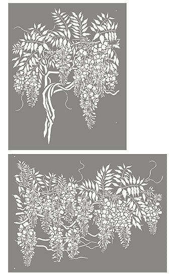 Wisteria Blossom Bough Stencil