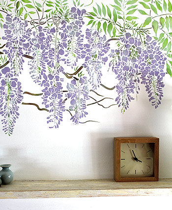 Wisteria Blossom Bough Stencil