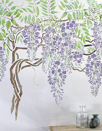 Wisteria Blossom Bough Stencil