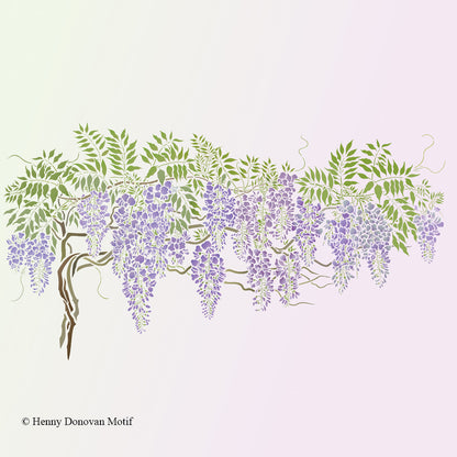 Wisteria Blossom Bough Stencil