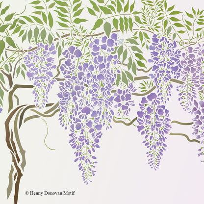 Wisteria Blossom Bough Stencil