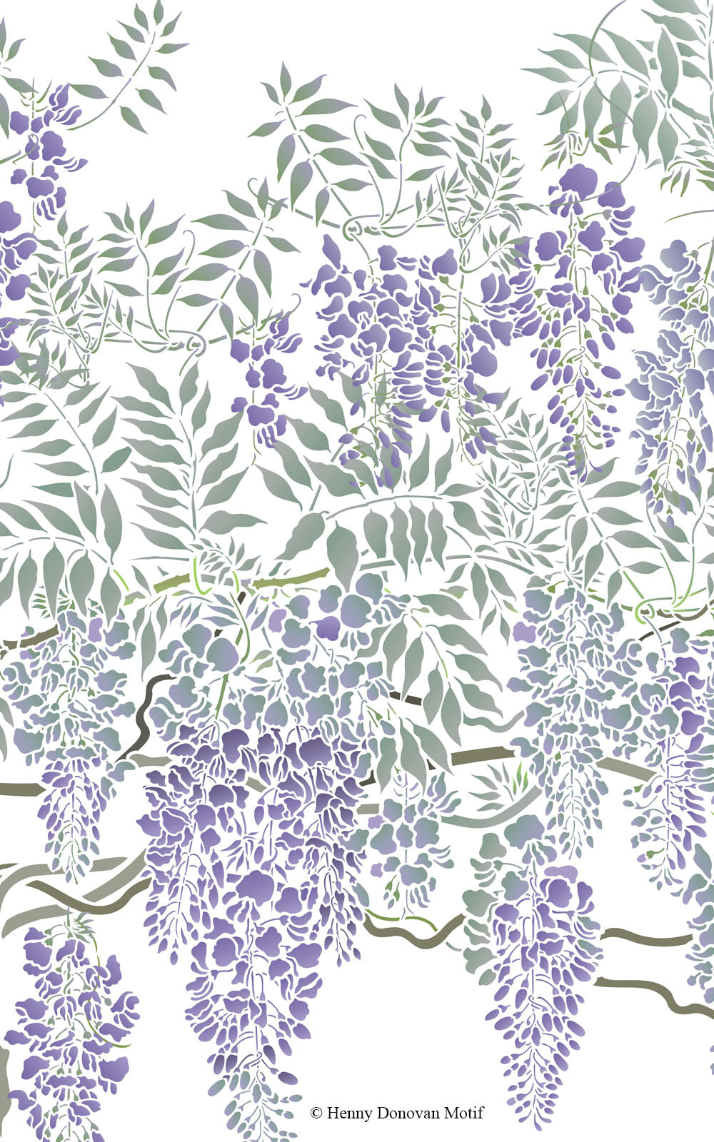 Wisteria Blossom Bough Stencil