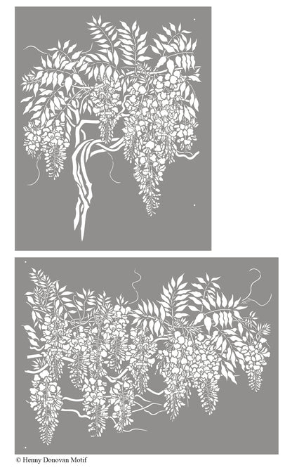 Wisteria Blossom Bough Stencil